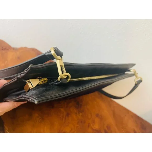 Navy French Connection Cow Hair Handbag with Long Strap - Picture 10 of 10